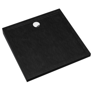 Schedline Brodzik akrylowy Sharper Black Stone 90x90x4,5 cm, kwadratowy, Gwarancja 7 lat